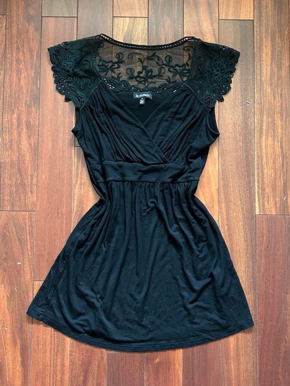 Vintage Le Château Black Lace Top